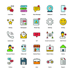 social media icons. social icons. icons set.