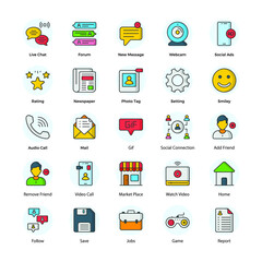 social media icons. social icons. icons set.