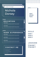 Naklejka premium cv IT resume windows retrowave work template 90s