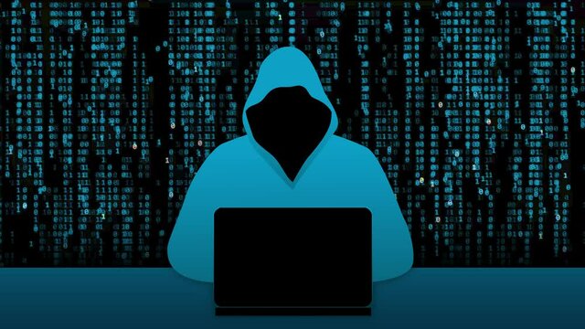 Hacker in a hoodie - loop