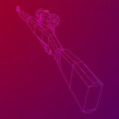 Obraz premium Sniper bolt-action rifle mosin nagant. Wireframe low poly mesh vector illustration.