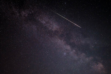 Amazing night sky shooting stars