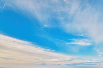 sky background during sunrise with clear clouds