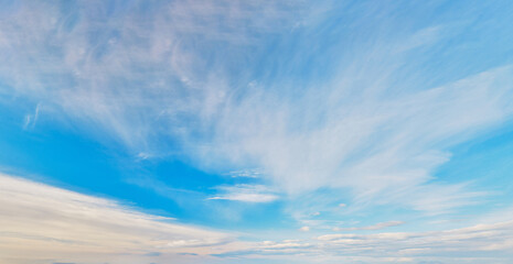sky background during sunrise with clear clouds