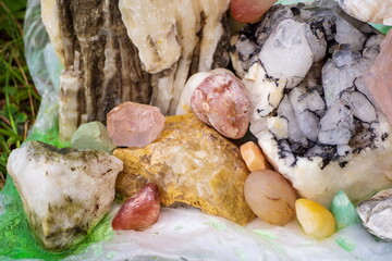 Fossil semi-precious stones semi-precious stones and industrial stones: crystalline minerals of...