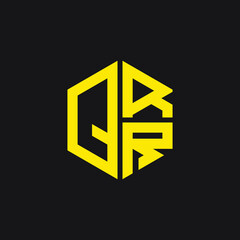 QRR logo QRR icon QRR vector QRR monogram QRR letter QRR minimalist QRR triangle QRR hexagon Circle Unique modern flat abstract logo design 