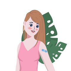 Young people get covid-19 vaccine to protected from virus.