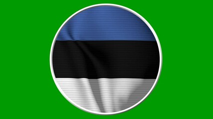 Estonia Circular Flag Loop - Realistic 4K flag waving in the wind. Seamless loop with highly detailed fabric texture. Loop ready in 4k resolution