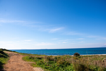 Fototapeta na wymiar Antinioti West Beach in corfu island