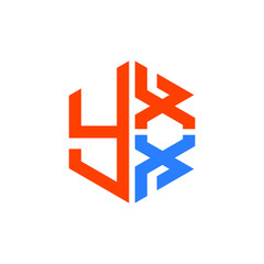 YXX logo YXX icon YXX vector YXX monogram YXX letter YXX minimalist YXX triangle YXX hexagon Circle Unique modern flat abstract logo design 