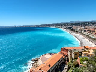 Papier Peint photo autocollant Nice Panorama sur la baie des anges à Nice depuis la colline  du château
