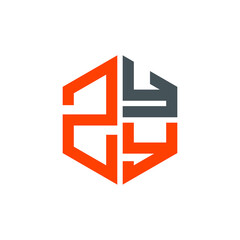 Obraz premium ZYY logo ZYY icon ZYY vector ZYY monogram ZYY letter ZYY minimalist ZYY triangle ZYY hexagon Circle Unique modern flat abstract logo design 