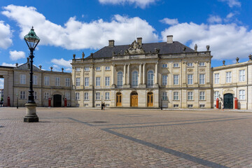 Fototapeta na wymiar view of Christian VII Palace on the Amalienborg Castle Square in Copenhagen