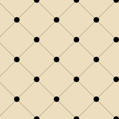 Black and white polka dot pattern, vector print. Modern background.