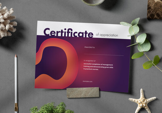 Abstract Award Certificate Layout