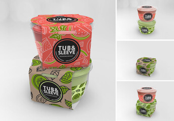 Tub and Sleeve Packaging Stacked 2 Mockup Views