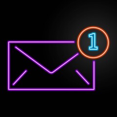 New message neon sign, modern glowing banner design, colorful trend of modern design on black background. Vector illustration.