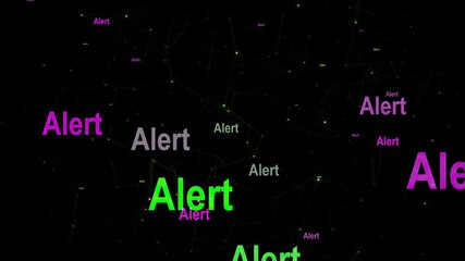 Alert text against abstract background