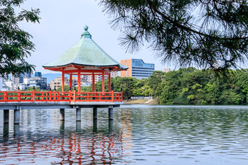 初夏の大濠公園　浮見堂　福岡県福岡市　Ohori Park in early summer Ukimido...