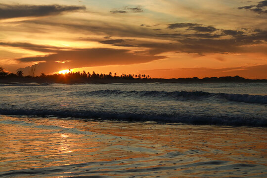 sunset on the beach