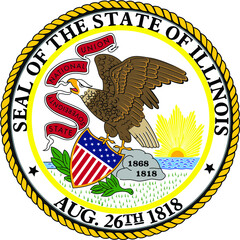 Official current vector great seal of the Federal State of Illinois, USA