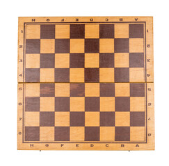 emptu chessboard isolated on white background. chess board cut out