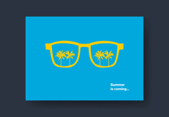 Summer Palm Sunglasses Card Layout