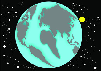 vector image of the Earth surrounding the planet