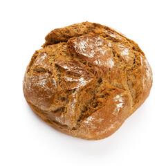 Rye eco breads on the white background.