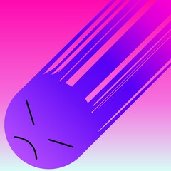 Angry face in purple with fire 09