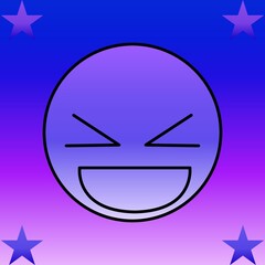Happy face in purple with star 01
