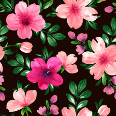 Seamless floral watercolor pattern. Fabric and packaging design.
