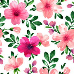 Seamless floral watercolor pattern. Fabric and packaging design.