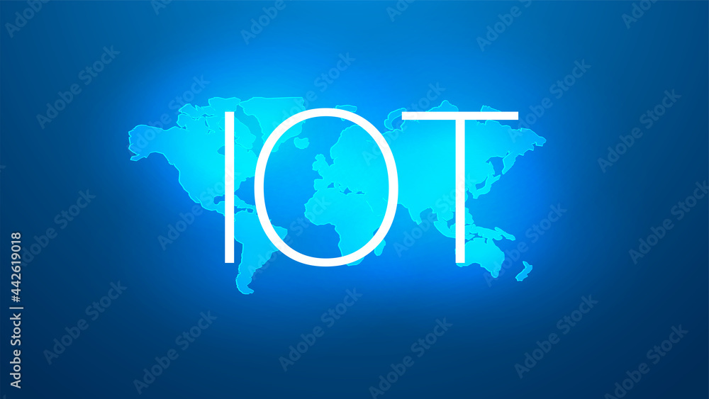 Poster internet of things (iot) and networking concept for connected devices. spider web of network connect