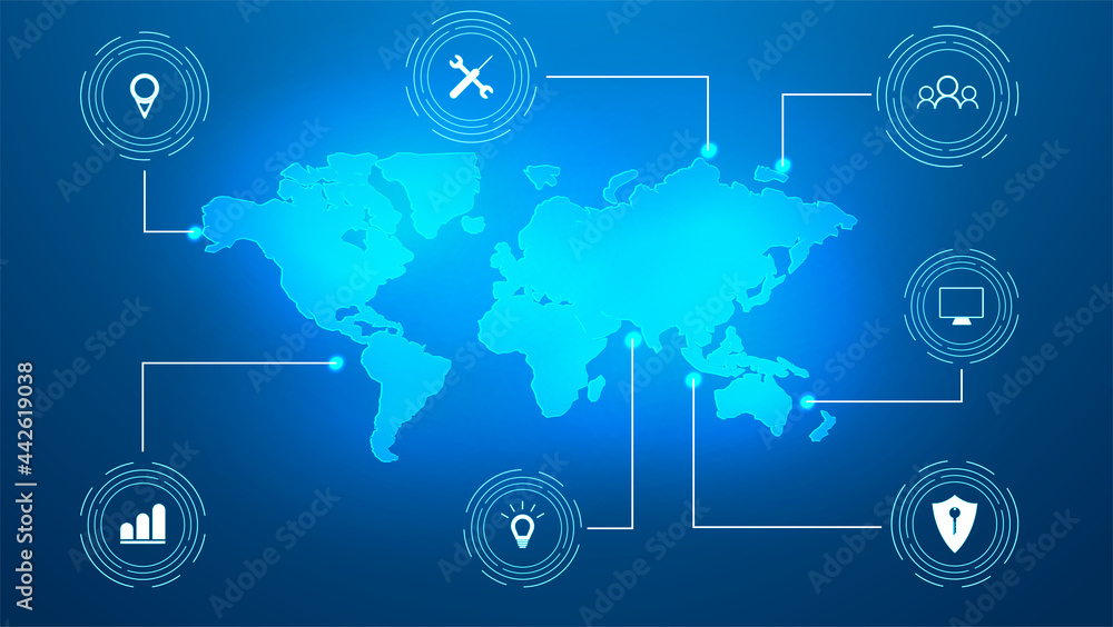 Poster internet of things (iot) and networking concept for connected devices. spider web of network connect