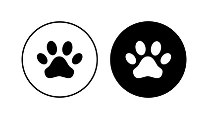 Paw icon set. paw print icon vector. dog or cat paw