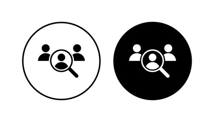 Hiring icon set. Search job vacancy icon. Human resources concept. Recruitment