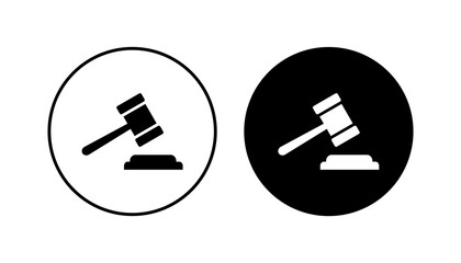 Gavel icon set. judge gavel icon vector. law icon vector. auction hammer