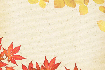 秋の紅葉フレーム2 和紙