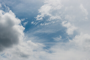 Fototapeta na wymiar dramatic sky with dark gray storm clouds