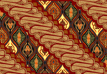 Batik Parang is one of the oldest batik motifs in Indonesia. Drawing a diagonal line from high to low diagonally intertwining symbolizes continuity