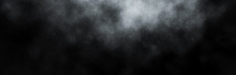 White smoke on black Background. Abstract illustration. 3d rendering.