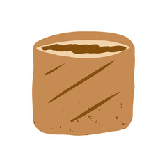 French baguette bread cut loaf with milk chocolate baking bakery and pastry vector illustration