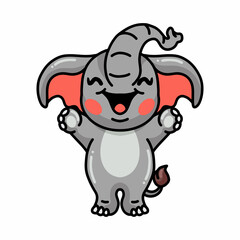 Obraz premium Cute happy baby elephant cartoon