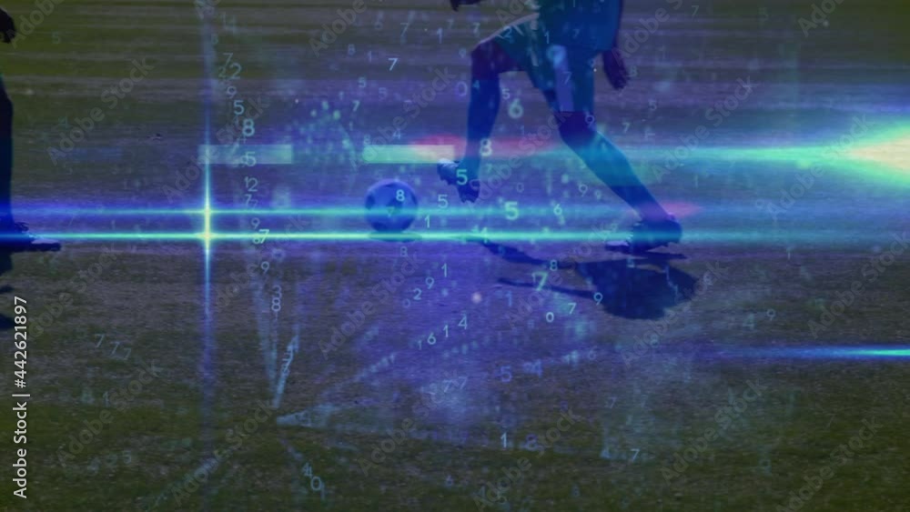 Poster animation of data processing over football players