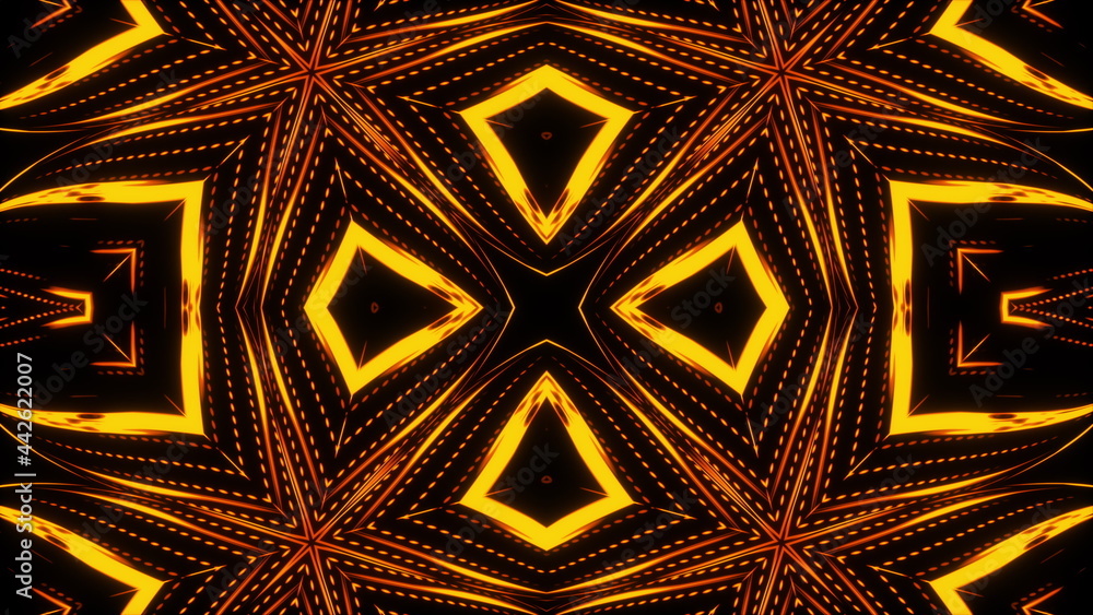 Poster abstract beautiful line flowers background, 3d render computer generated backdrop