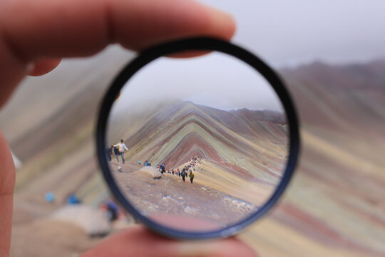 La monta&ntilde;a de colores en Cusco, Per&uacute;. 