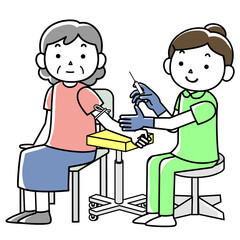 採血をする女性看護師