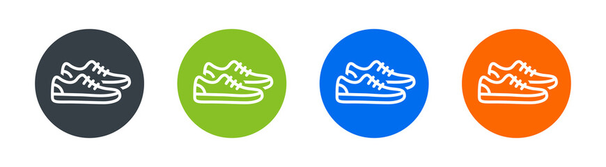 Pair of fitness sneakers icon vector set. Footwear concept 