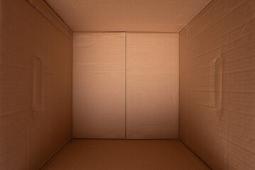 Inside a cardboard packaging box,top view